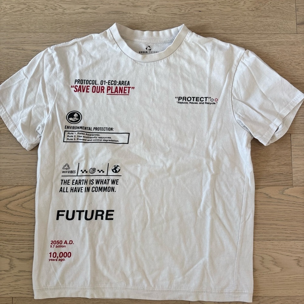 Urban Outfitters White Tee with Black Print